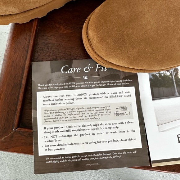 New BearPaw Never-Wet Tonya Suede/Sheepswool Fringed Wedged Boots - Picture 8 of 10